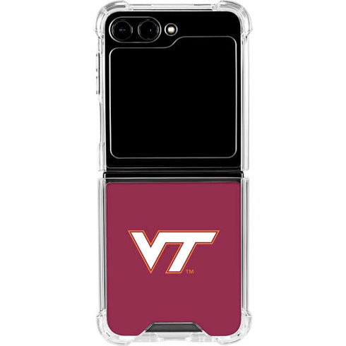 Virginia Tech University Maroon Galaxy Z Flip6 Clear Case